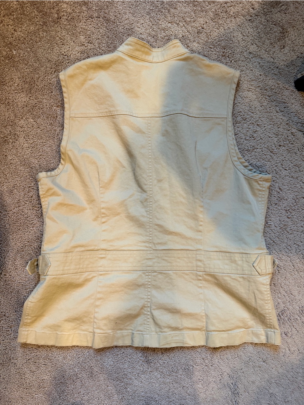 Talbots Beige Button-Front Utility Vest - Picture 6 of 8